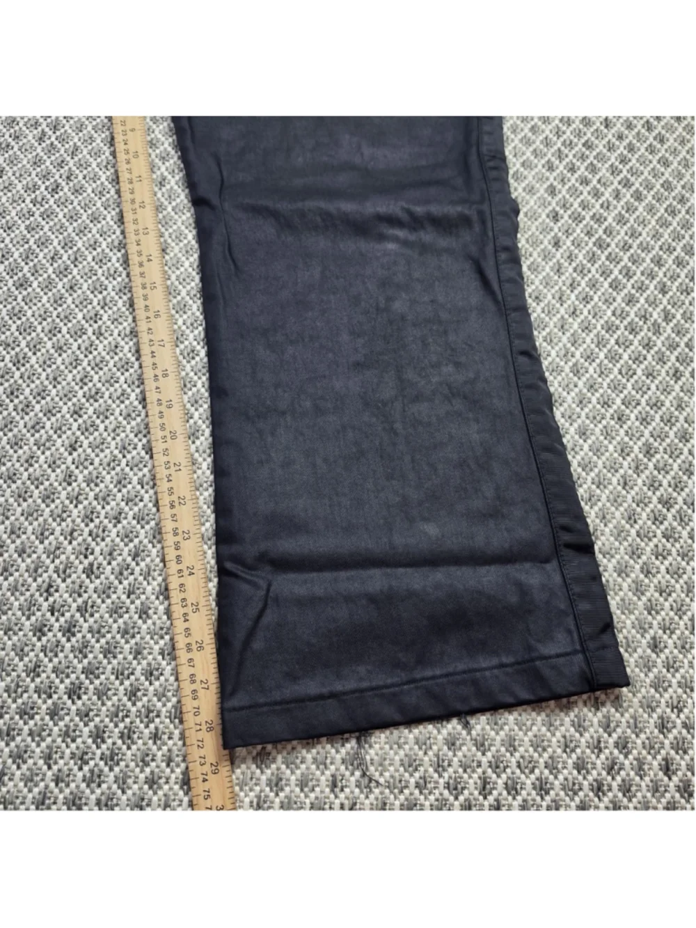 Angelino Jeans Black Waxed Coated Cotton Pants Men’s Size 42 x 33 Straight